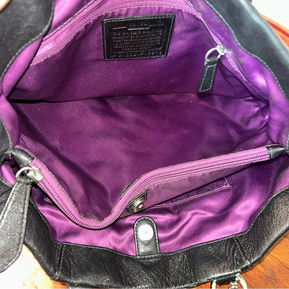 Coach Ashley Caryall Leather Shoulder Bag - Purple Interior - Picture 10 of 15